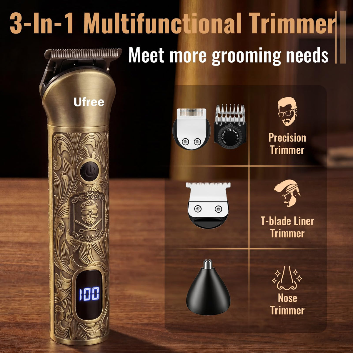 Ufree foil shaver head detail for comfortable close facial finishes