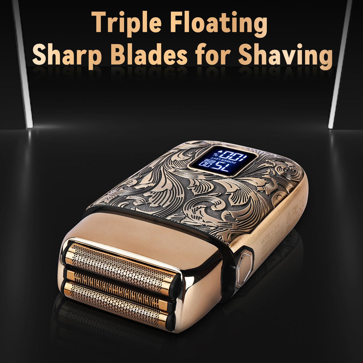 Ufree shaver LCD display showing battery level and speed for clear runtime information