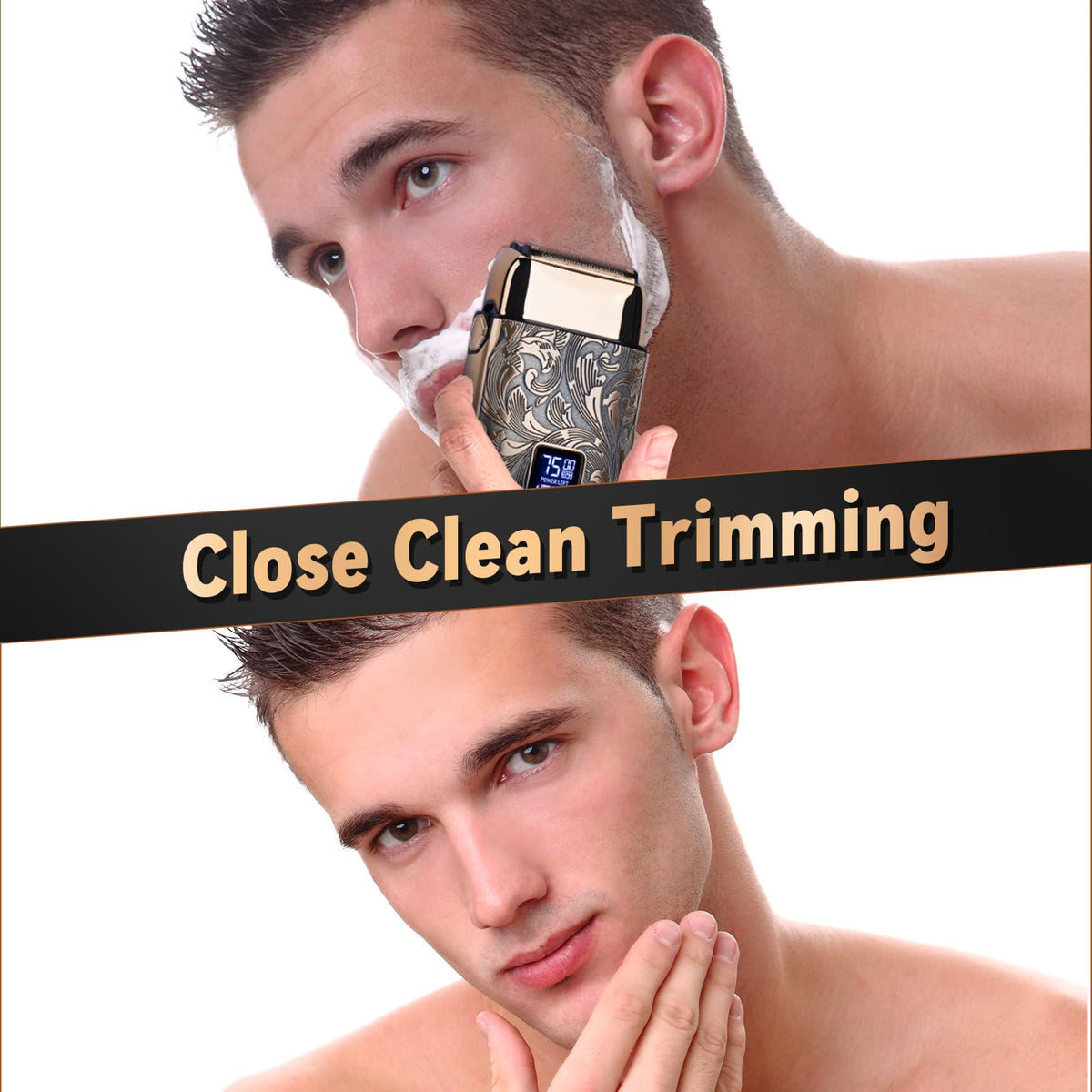 Ufree shaver beside everyday items to show compact size and travel-friendly design