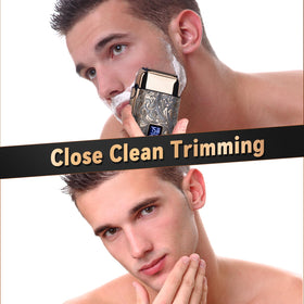 Ufree shaver beside everyday items to show compact size and travel-friendly design