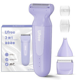 Ufree front packaging showing device and accessories for versatile grooming