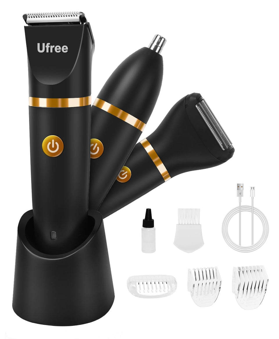 Ufree front view of bikini trimmer showing compact design and buttons