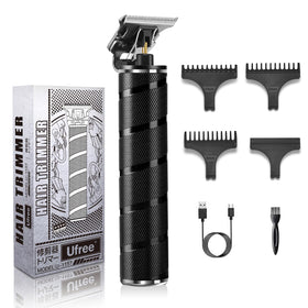 Ufree front view of black trimmer showing slim ergonomic shape and easy grip