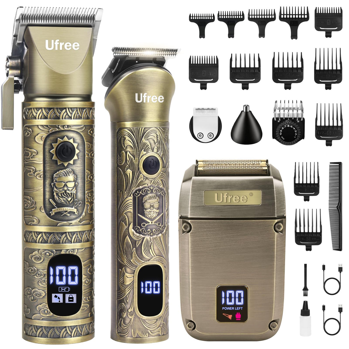 Ufree front view clippers showing ergonomic grip and professional control