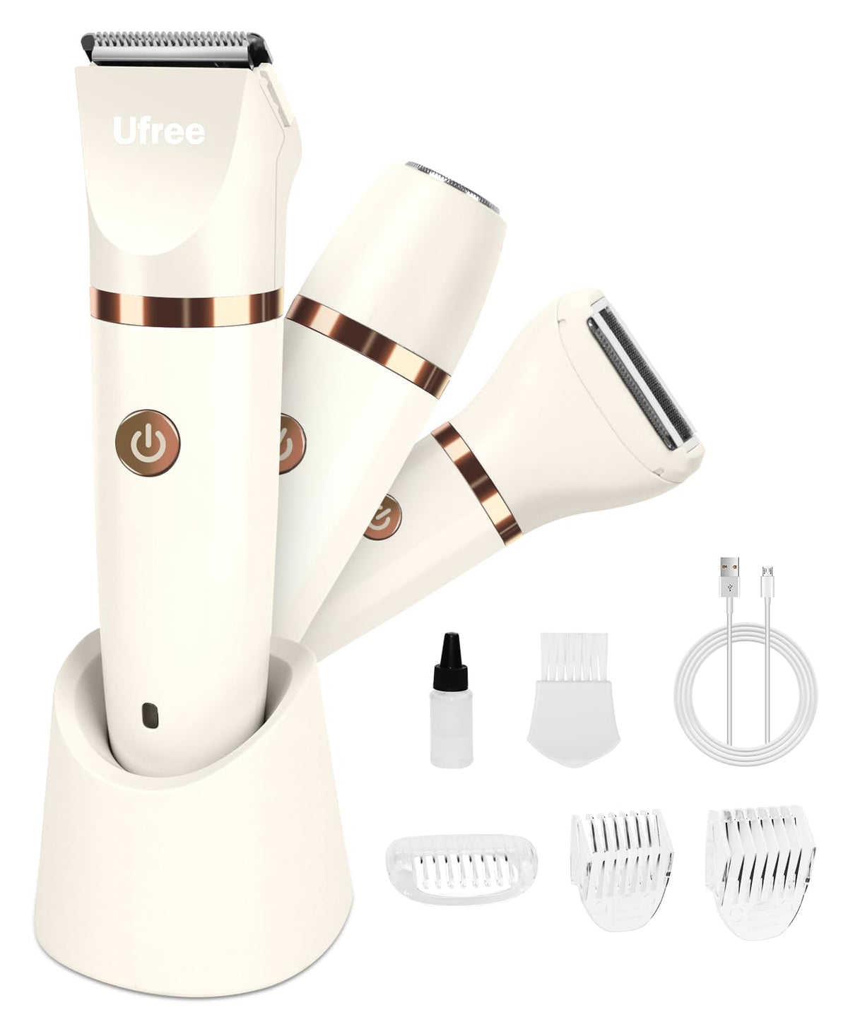 Ufree trimmer front view showing compact design and easy grip benefit