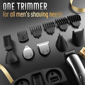 Ufree complete grooming kit laid out with all heads and combs for versatile use