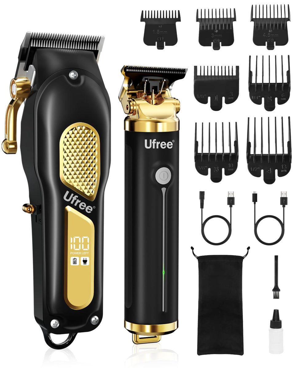 Ufree full kit front view showing clipper trimmer and accessories, convenient all-in-one grooming
