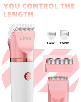 Ufree gold trimmer handheld in bathroom lifestyle scene showing elegant gift-ready design