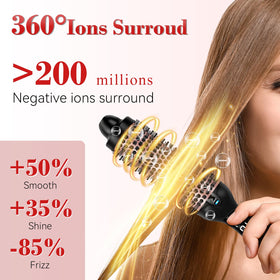 Ufree brush styling hair into voluminous blowout for reduced frizz benefit