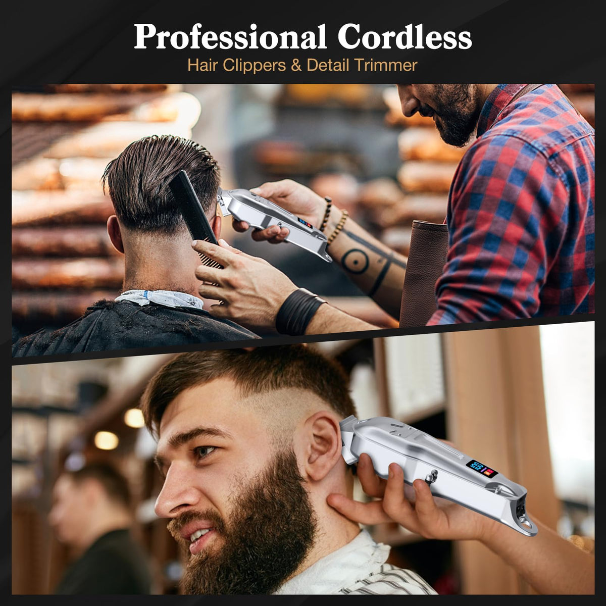 Ufree lifestyle home grooming scene showing kit use for precise at-home haircuts and beard shaping