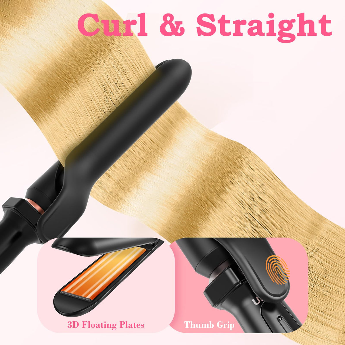 Ufree mini flat iron detail highlighting compact straightener for smoothing touch-ups