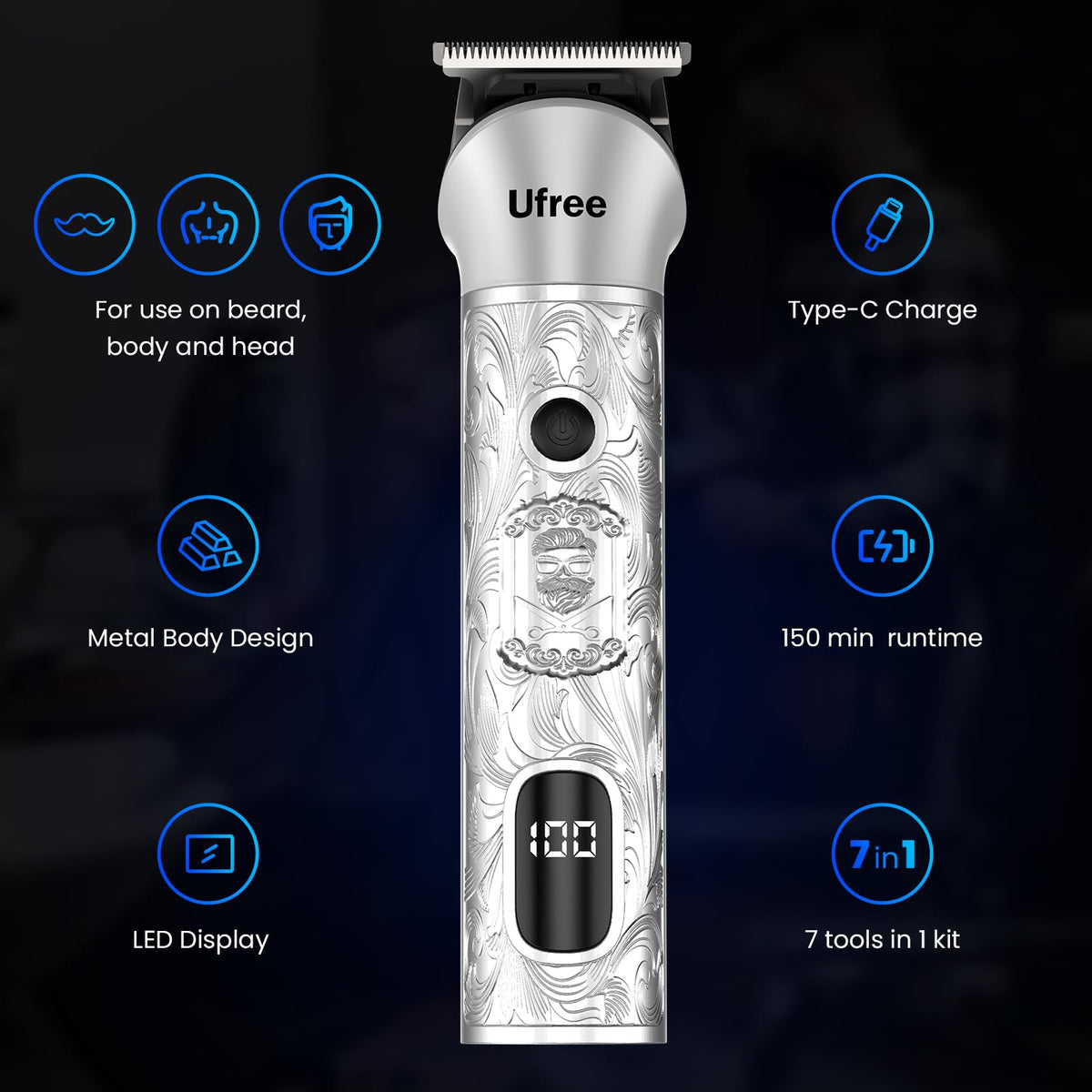 Ufree nose trimmer close-up removing hairs safely and comfortably