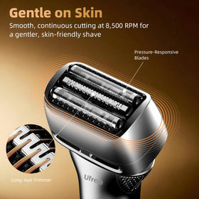 Ufree detailed shot of pop-up trimmer for precise sideburn and mustache styling benefits