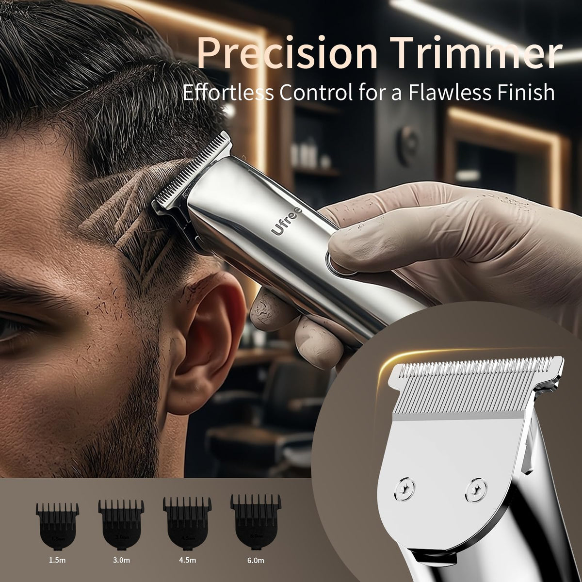 Ufree precision T-blade close-up showing sharp edge for accurate edging