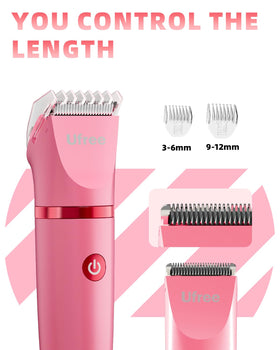 Ufree rose red trimmer on bathroom counter showing stylish design and readiness
