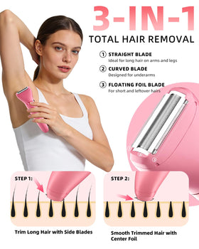 Ufree three detachable heads laid out demonstrating versatile grooming options