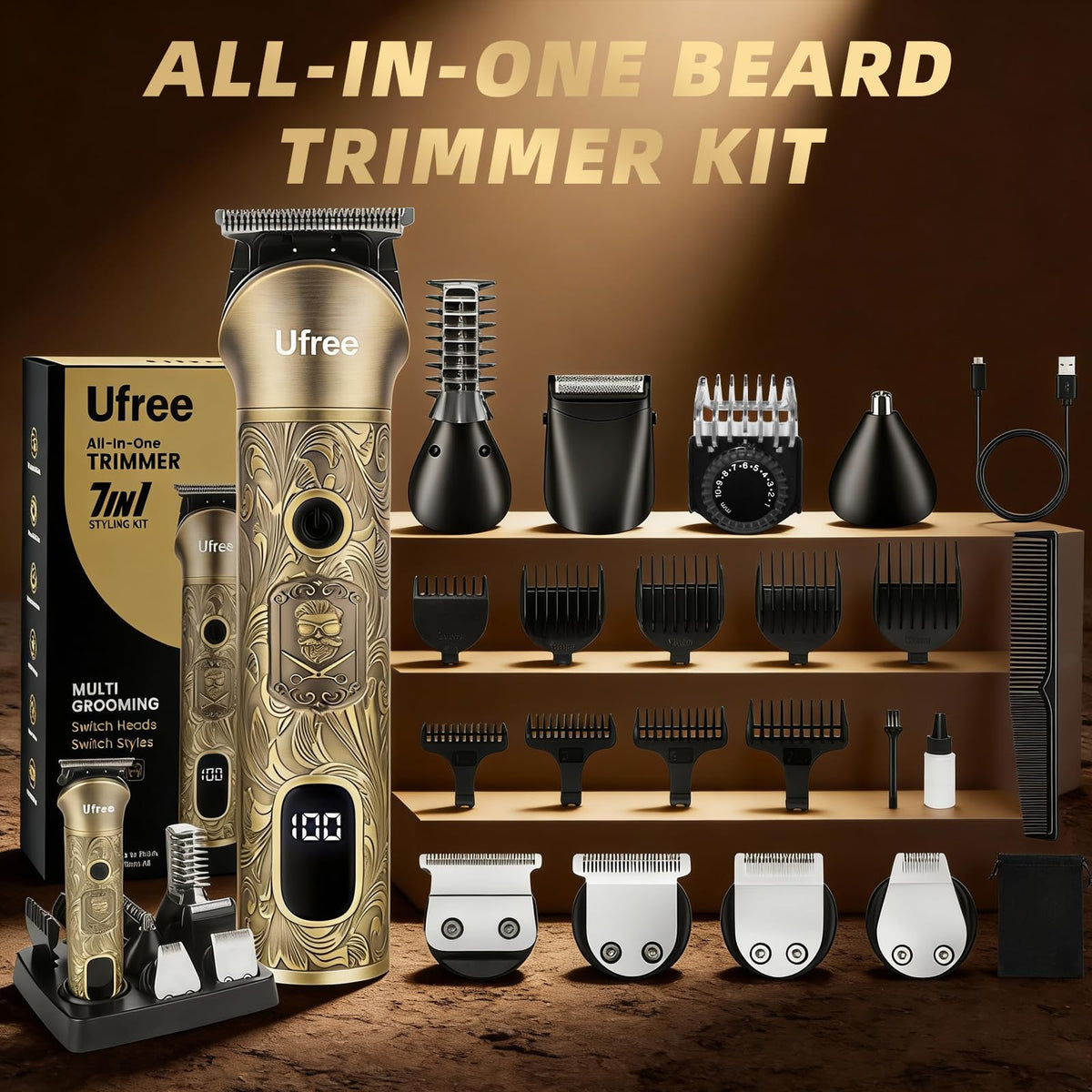 Ufree travel pouch with trimmer and accessories showing compact storage and portability