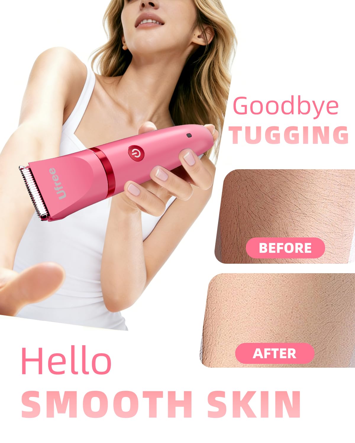 Ufree trimmer in hand scale to show compact size and comfortable grip