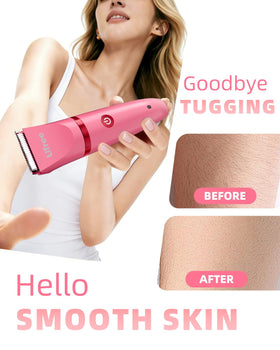 Ufree trimmer in hand scale to show compact size and comfortable grip