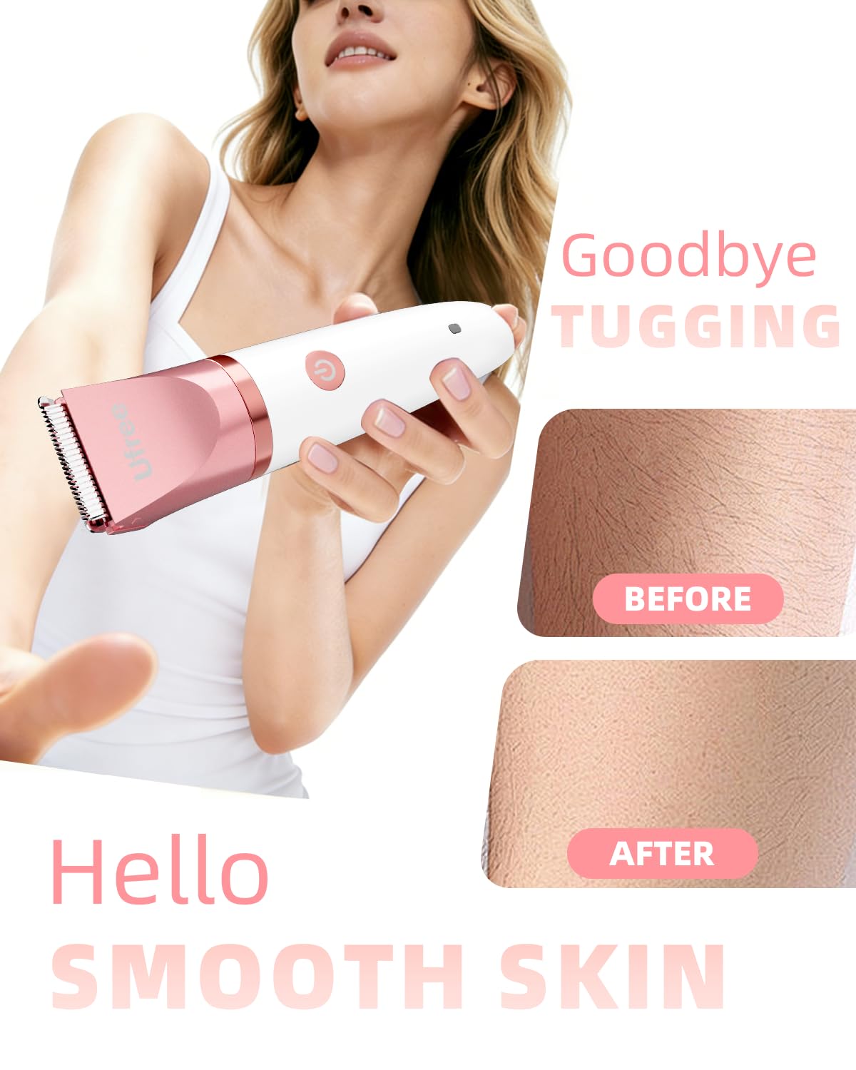 Ufree trimmer in hand to show scale and portability for travel convenience