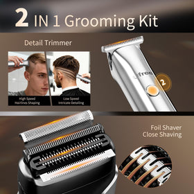 Ufree trimmer in use shaping a moustache for precise styling