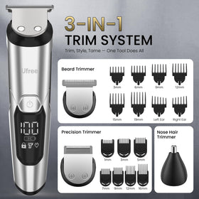 Ufree trimmer used in shower illustrating IPX6 waterproof cleaning convenience