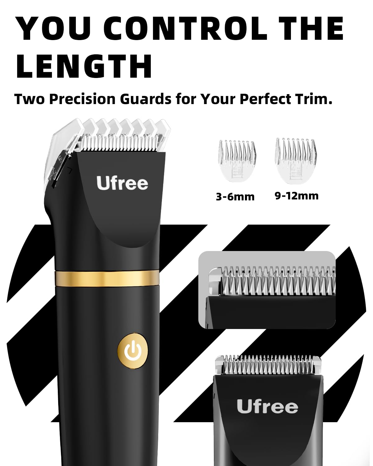 Ufree trimmer with adjustable guards installed for length control
