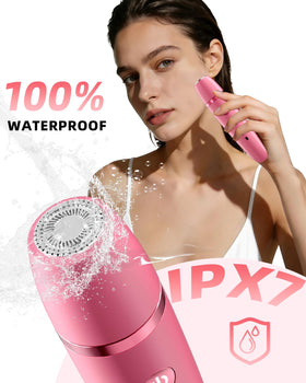 Ufree trimmer being used in shower to show waterproof convenience and easy cleaning