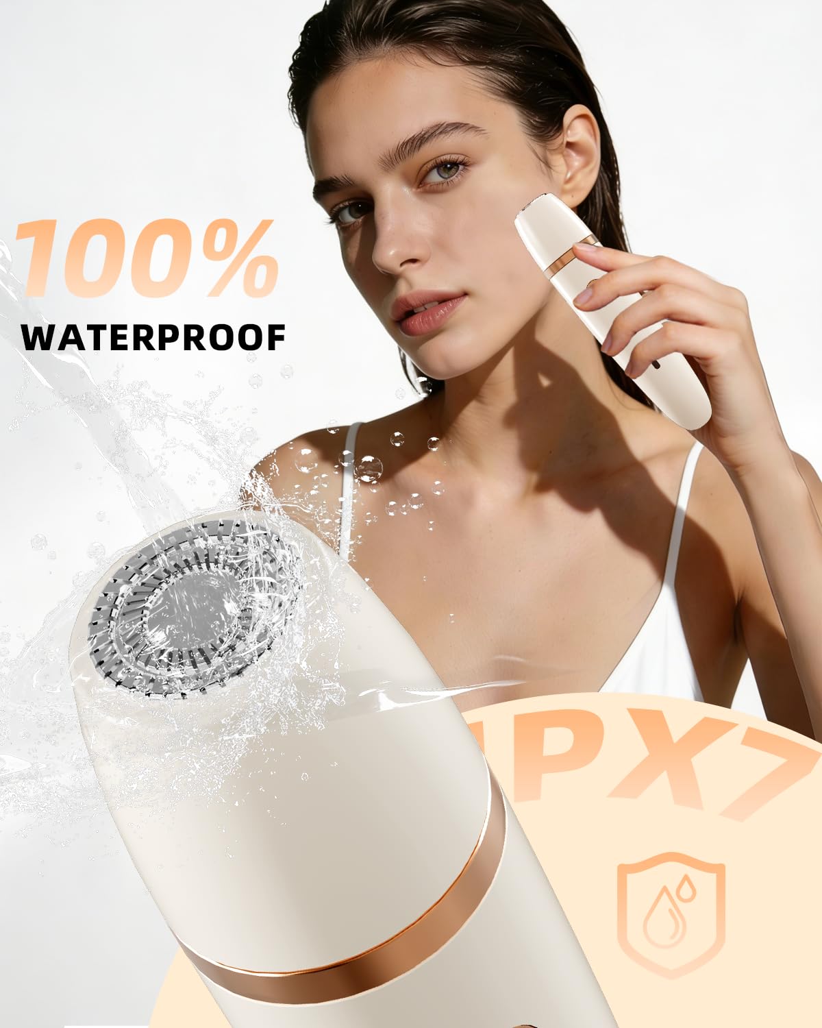 Ufree trimmer being used in shower demonstrating waterproof convenience