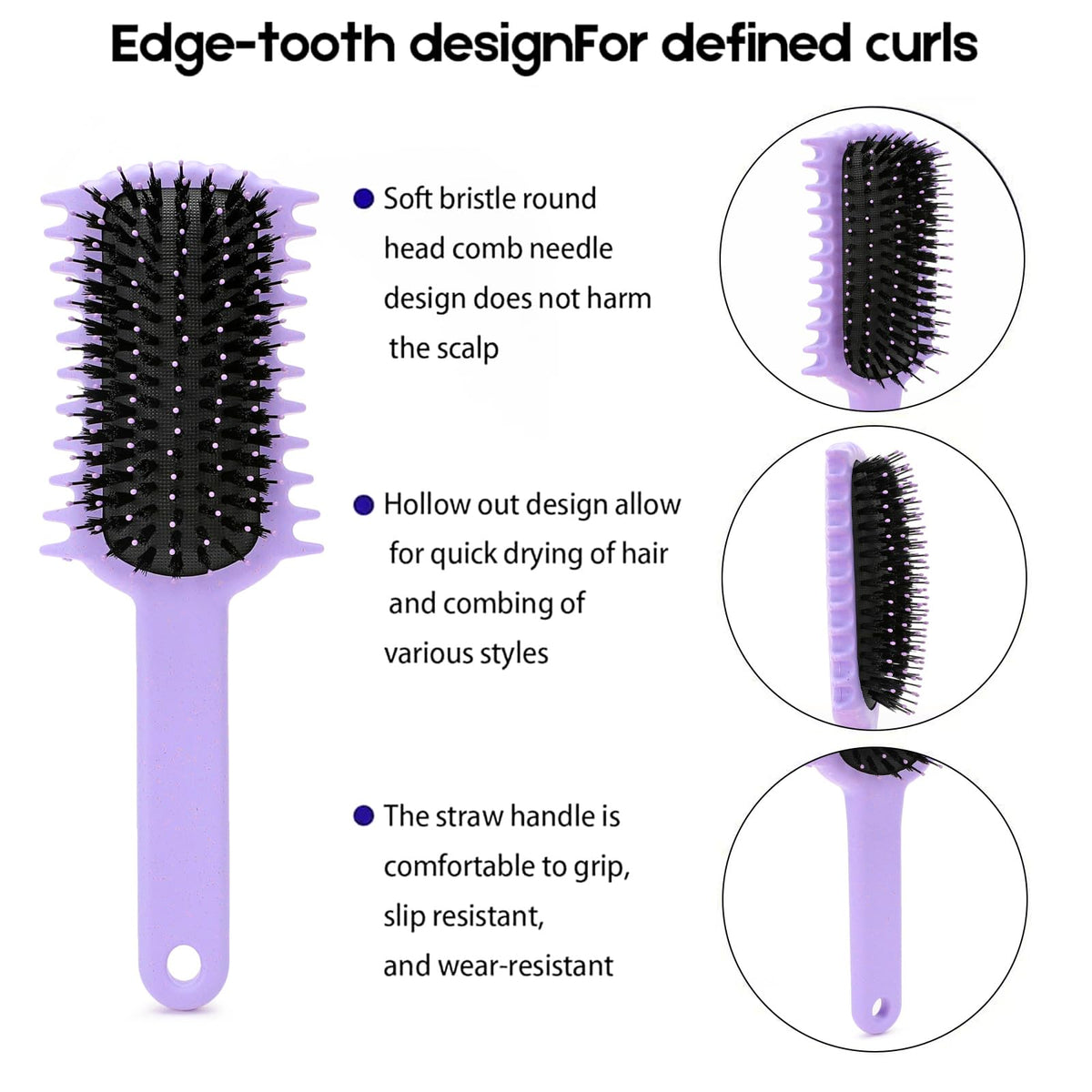 UHACLWS brush styling on natural curls to define and add volume