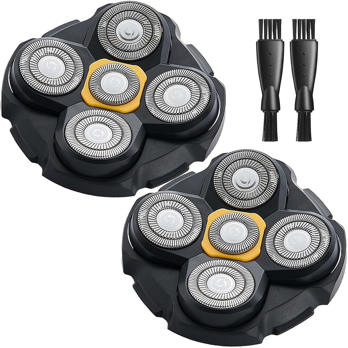 uijino front packaging showing two replacement heads and brushes for easy replacement