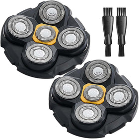 uijino front packaging showing two replacement heads and brushes for easy replacement