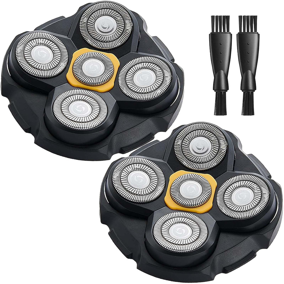 uijino front packaging showing two replacement heads and brushes for easy replacement