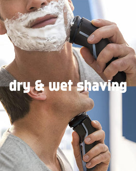 uijino heads mounted on compatible Norelco shaver demonstrating restored shaving performance