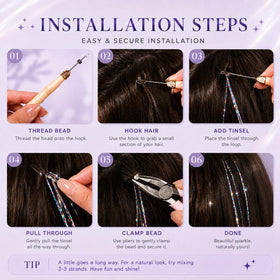 Uikreo size and length comparison with ruler showing 48-inch tinsel length for versatile trimming