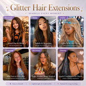 Uikreo tinsel color array displaying 20 vibrant shades to match outfits and moods