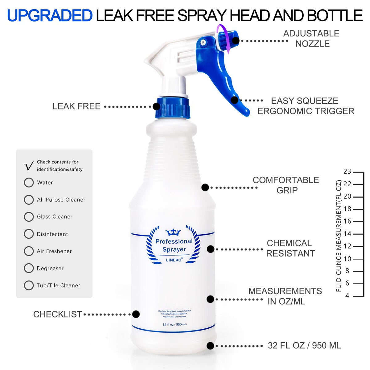 Uineko nozzle adjusted from mist to stream showing versatile spray patterns