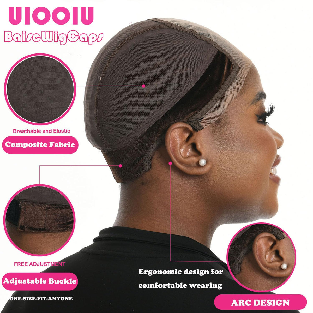 UIOOIU adjustable buckle and elastic strap showing customizable snugness