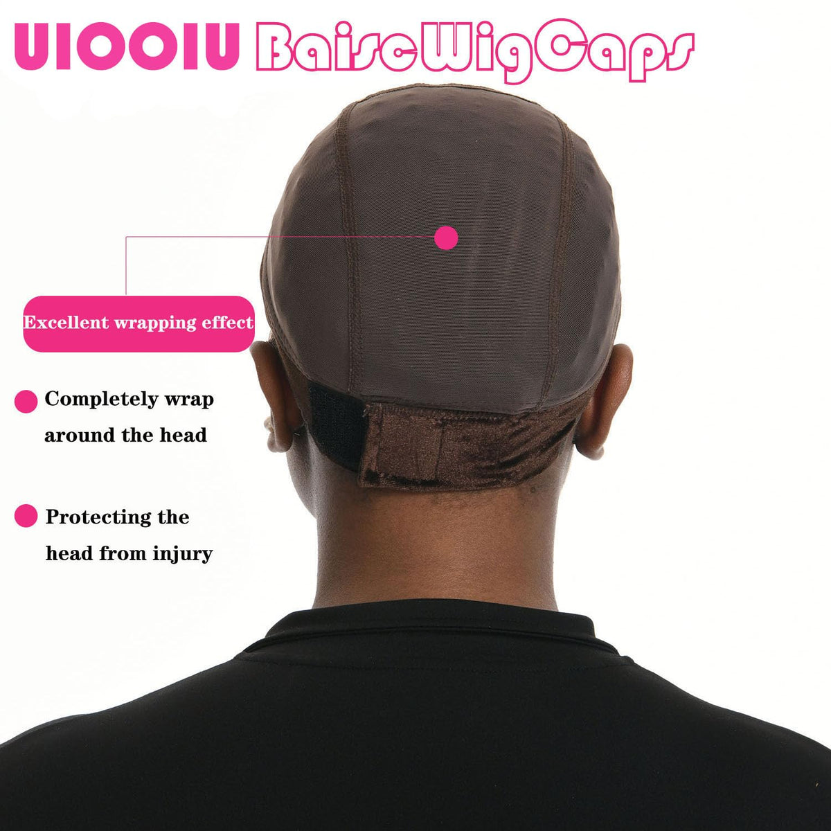 UIOOIU lifestyle image of woman wearing wig and grip cap for stable hold