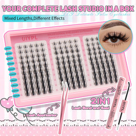 UIYPL cluster application with tweezer on eyelid, precise placement for natural look