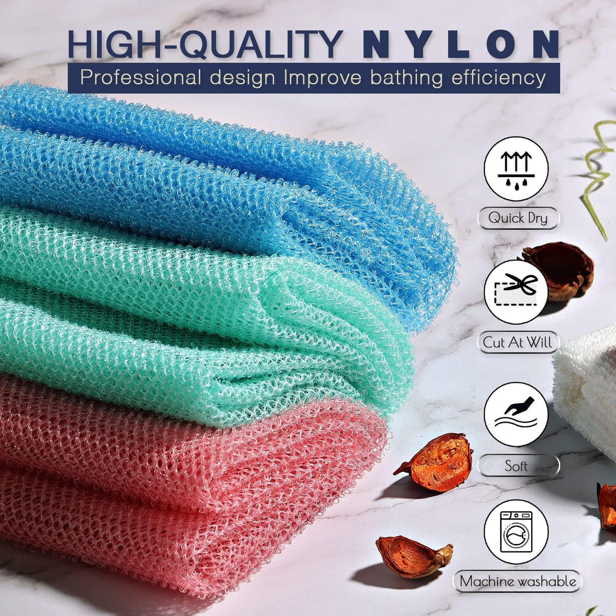 UJFQBH included bath ball and nets displayed for varied lather and foam options