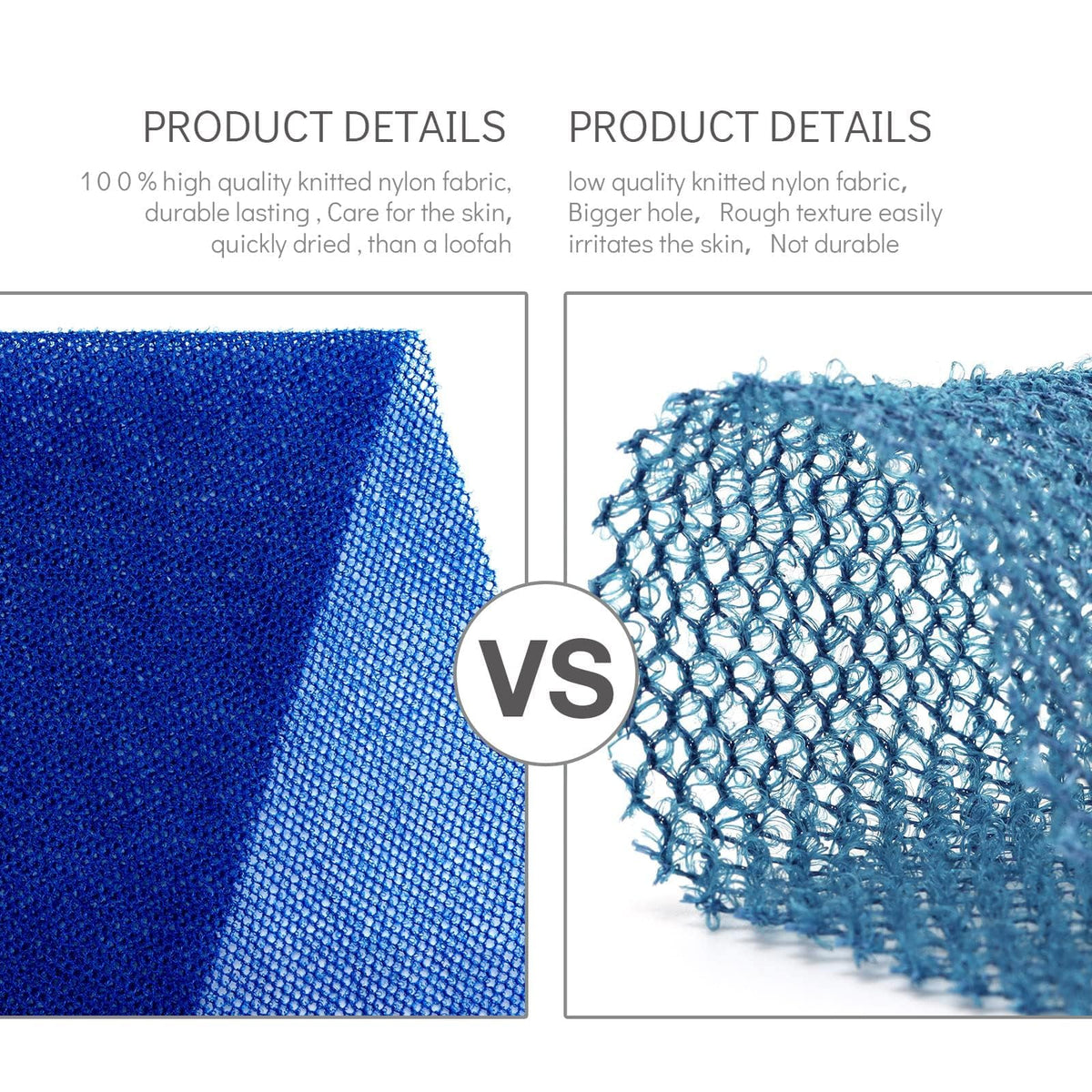 UJFQBH close-up of net weave texture for effective exfoliation and lather
