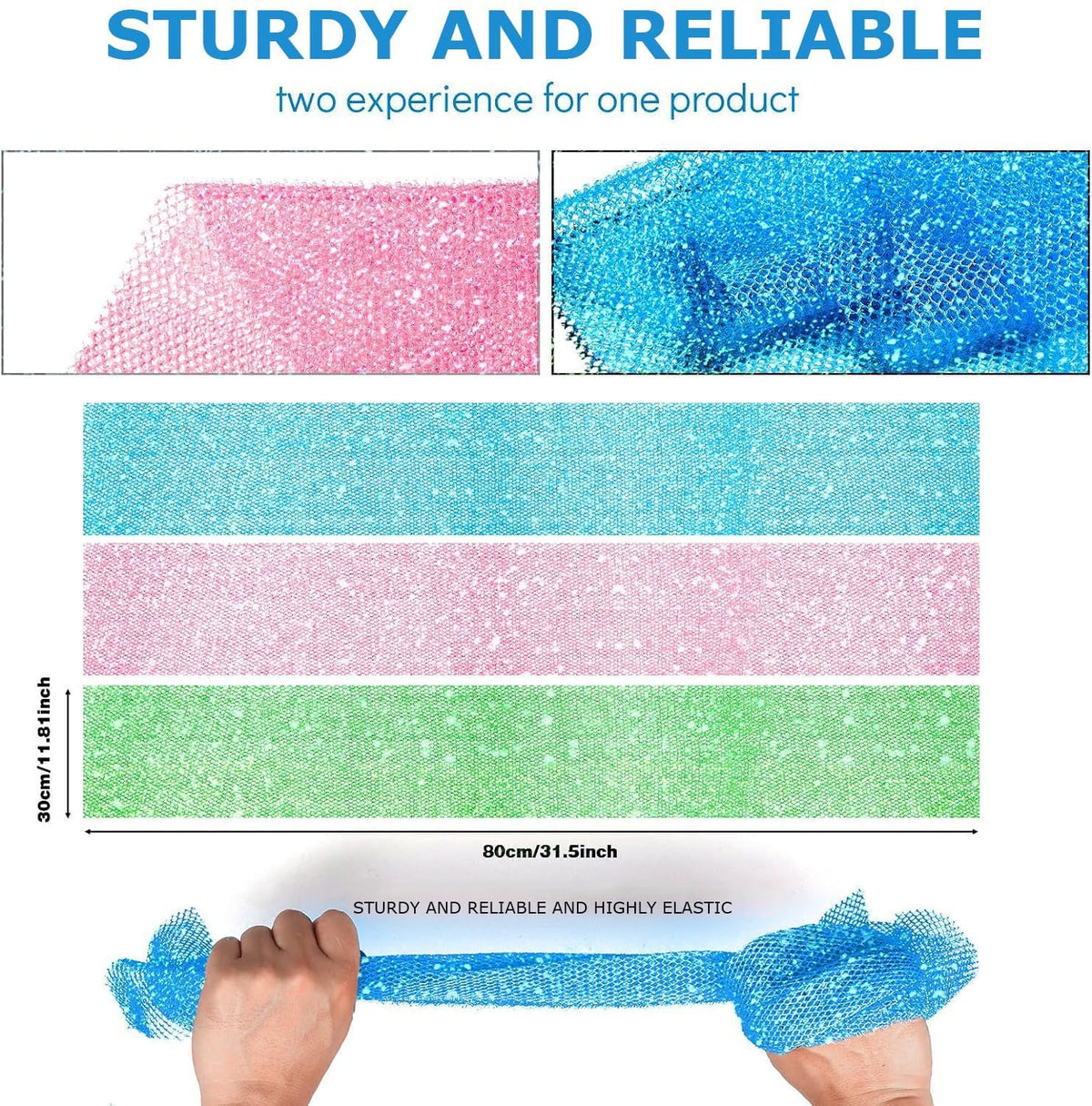 UJFQBH stretched sponge demonstrating full back reach and easy grip