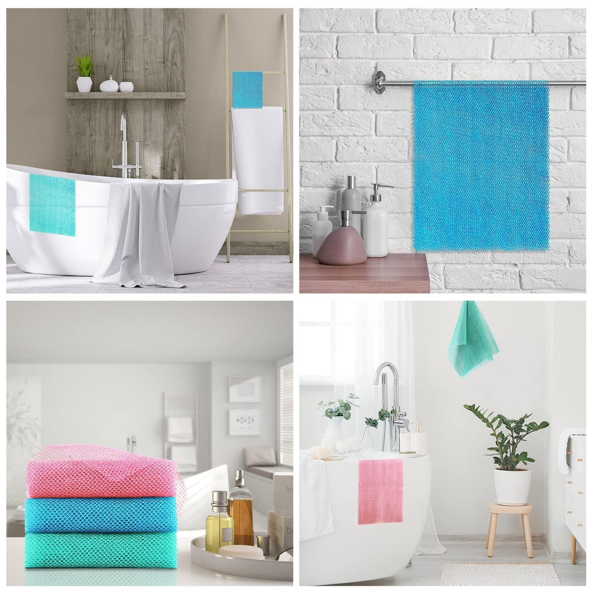 UJFQBH hanging in shower in lifestyle scene indicating quick-dry and everyday convenience