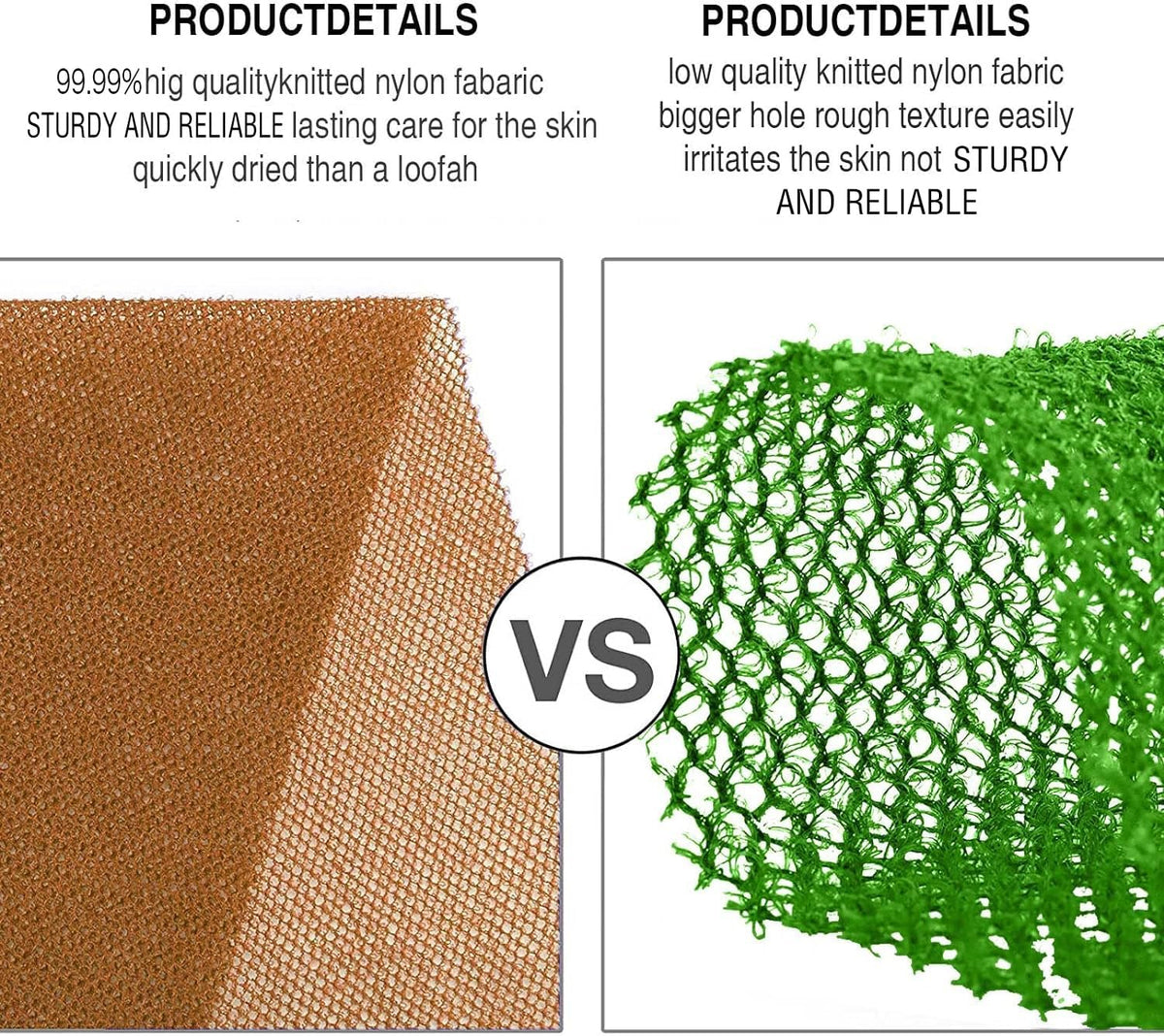 UJFQBH close-up net texture highlighting rough weave and exfoliation benefit for smoother skin
