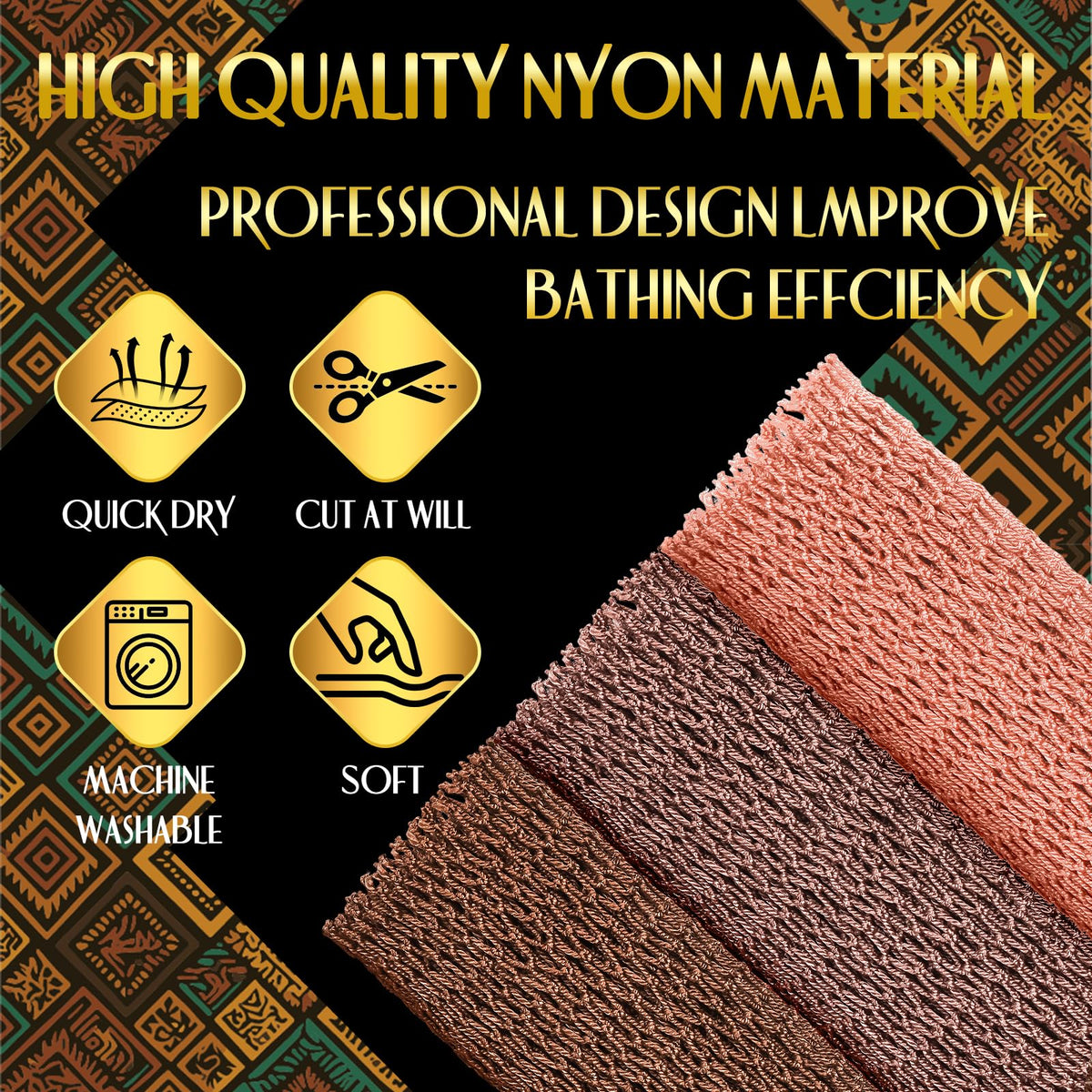 UJFQBH close-knit texture shot highlighting exfoliating mesh and gentle feel