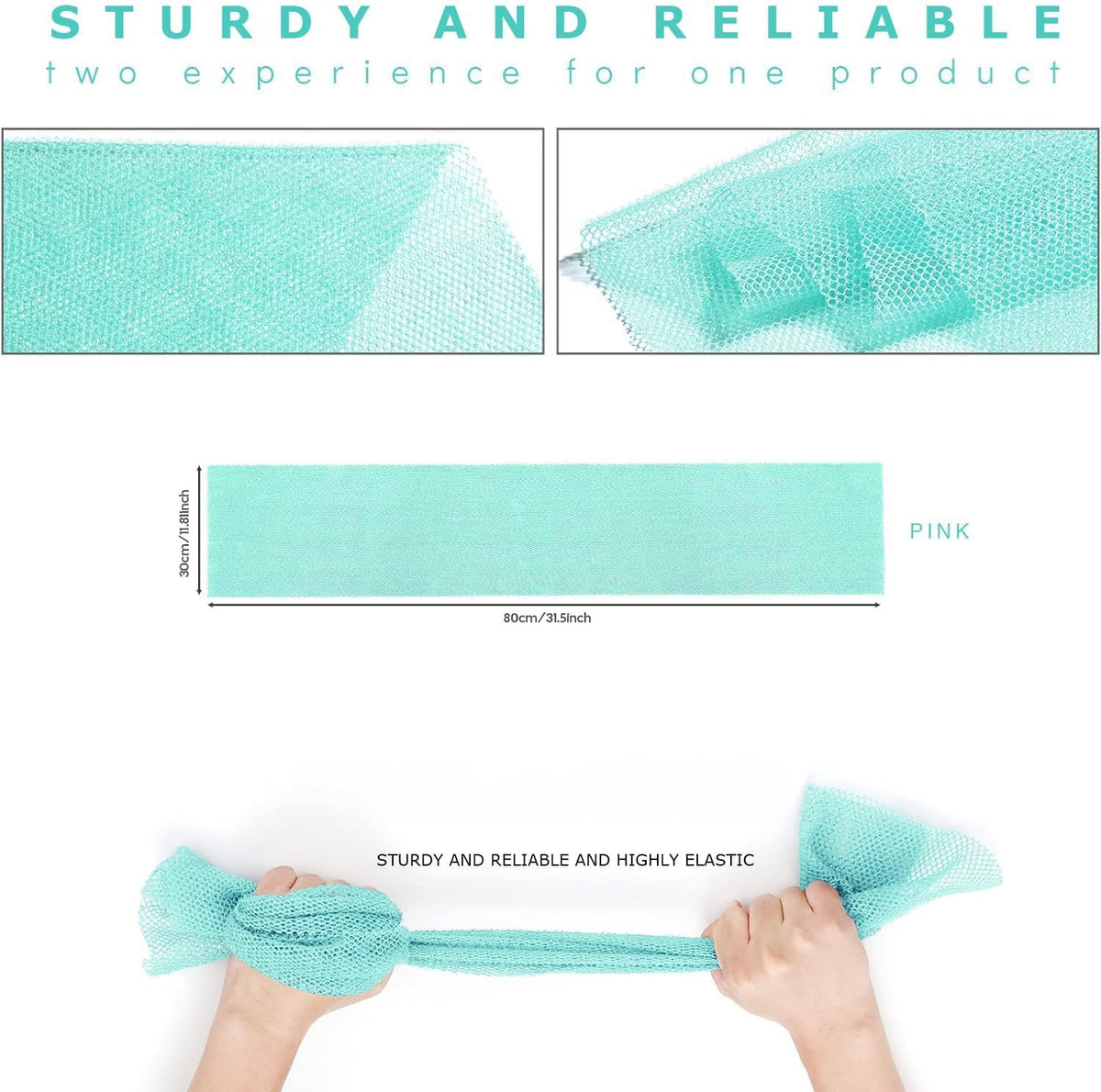 UJFQBH stretched net demonstrating back-scrubbing reach and thorough cleaning