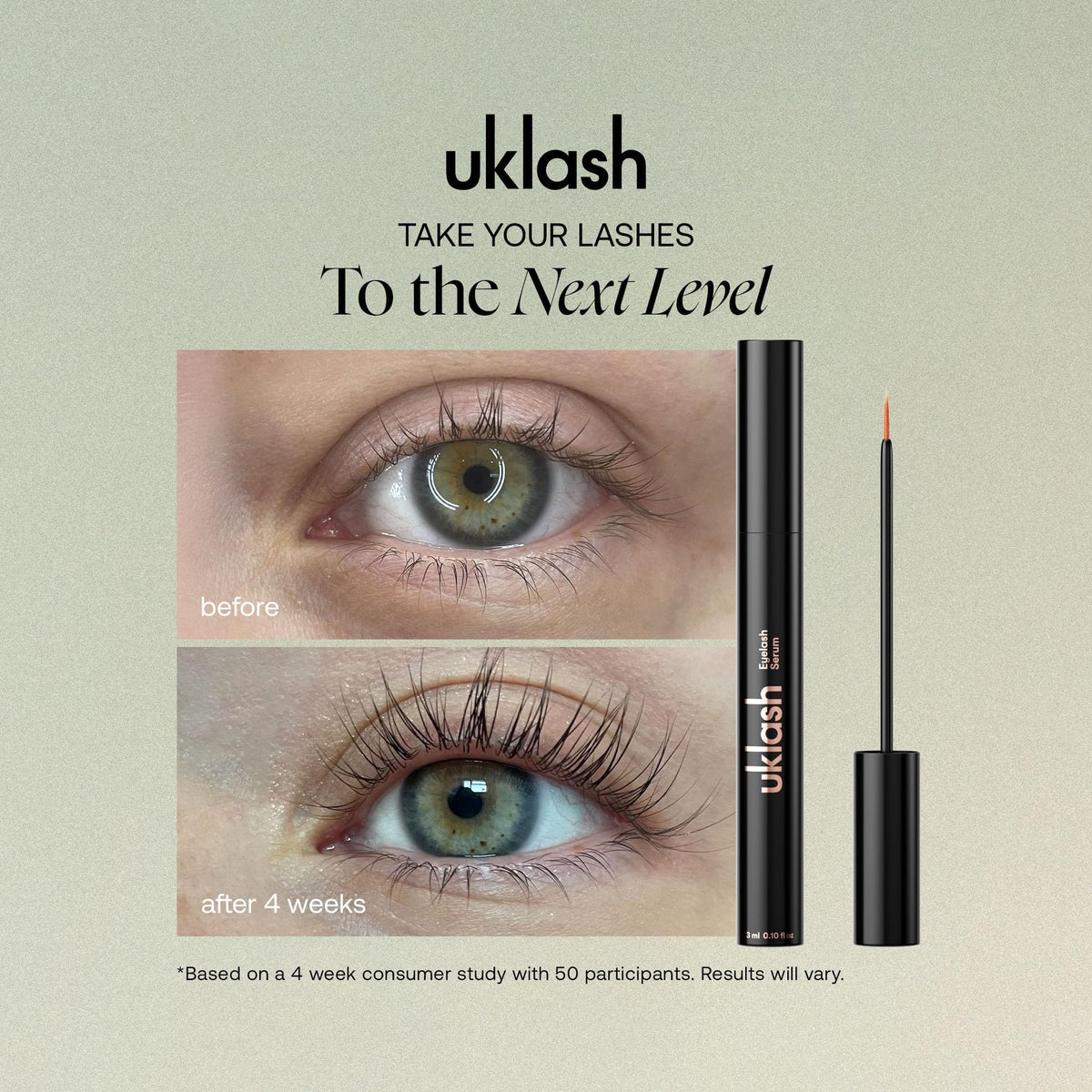 UKLASH serum wand close-up highlighting precise applicator for easy use