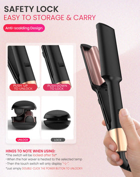 UKLISS mini waver enclosed barrel design illustrating anti-scald protection