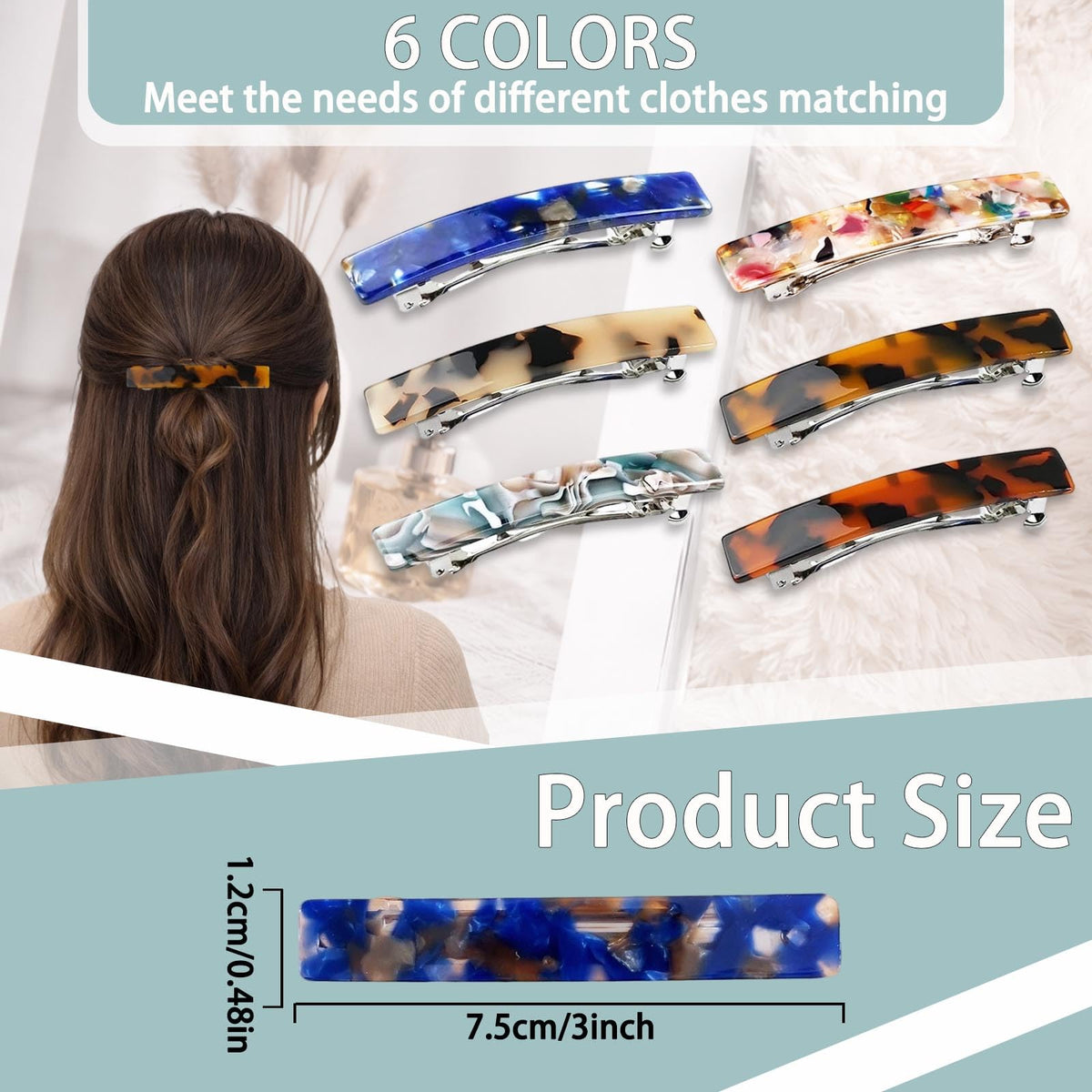 UKSKS barrette used in half-up hairstyle demonstrating reliable all-day hold